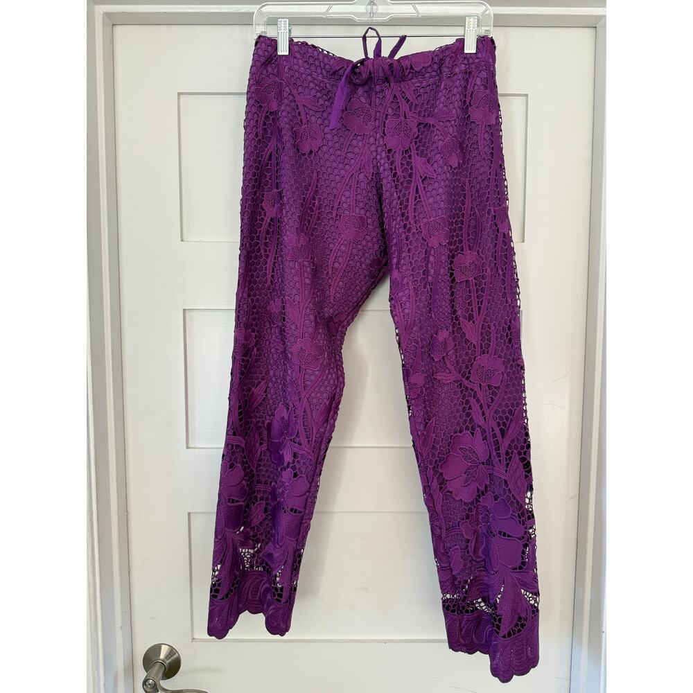 Purple Lace Floral Pants – Dolce & Gabbana Inspired